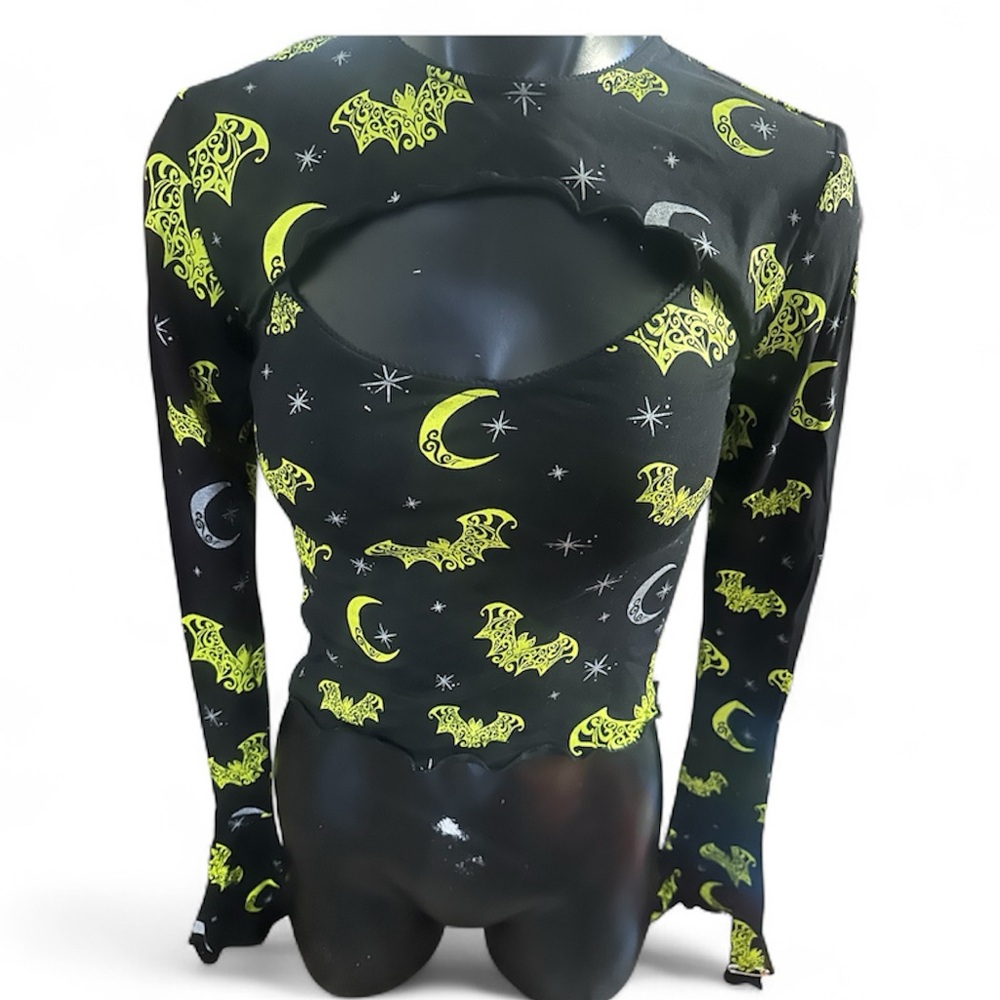 Dolls Kill bats tank top with long sleeves